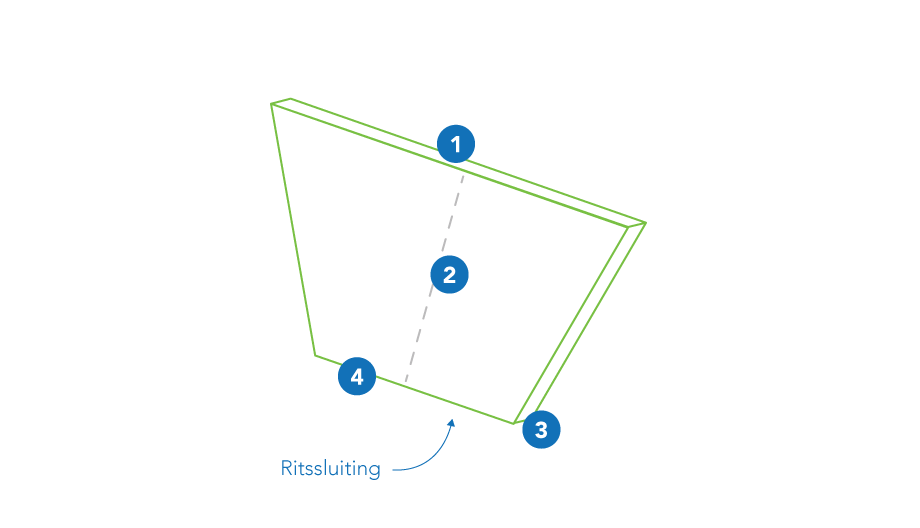 Plof rugkussen - Trapezium - rits korte zijde